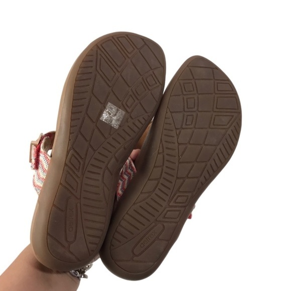Aetrex Rita Adjustable thong Sandals US size 8.5 in coral multi colors - Picture 7 of 8